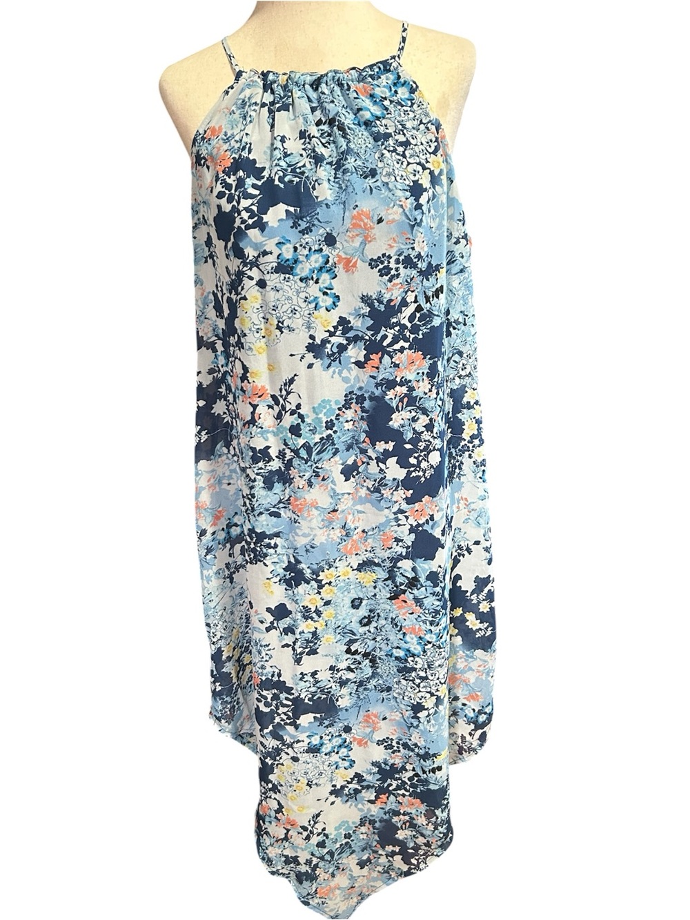 Emma & Michele Navy and Light Blue Floral Dress